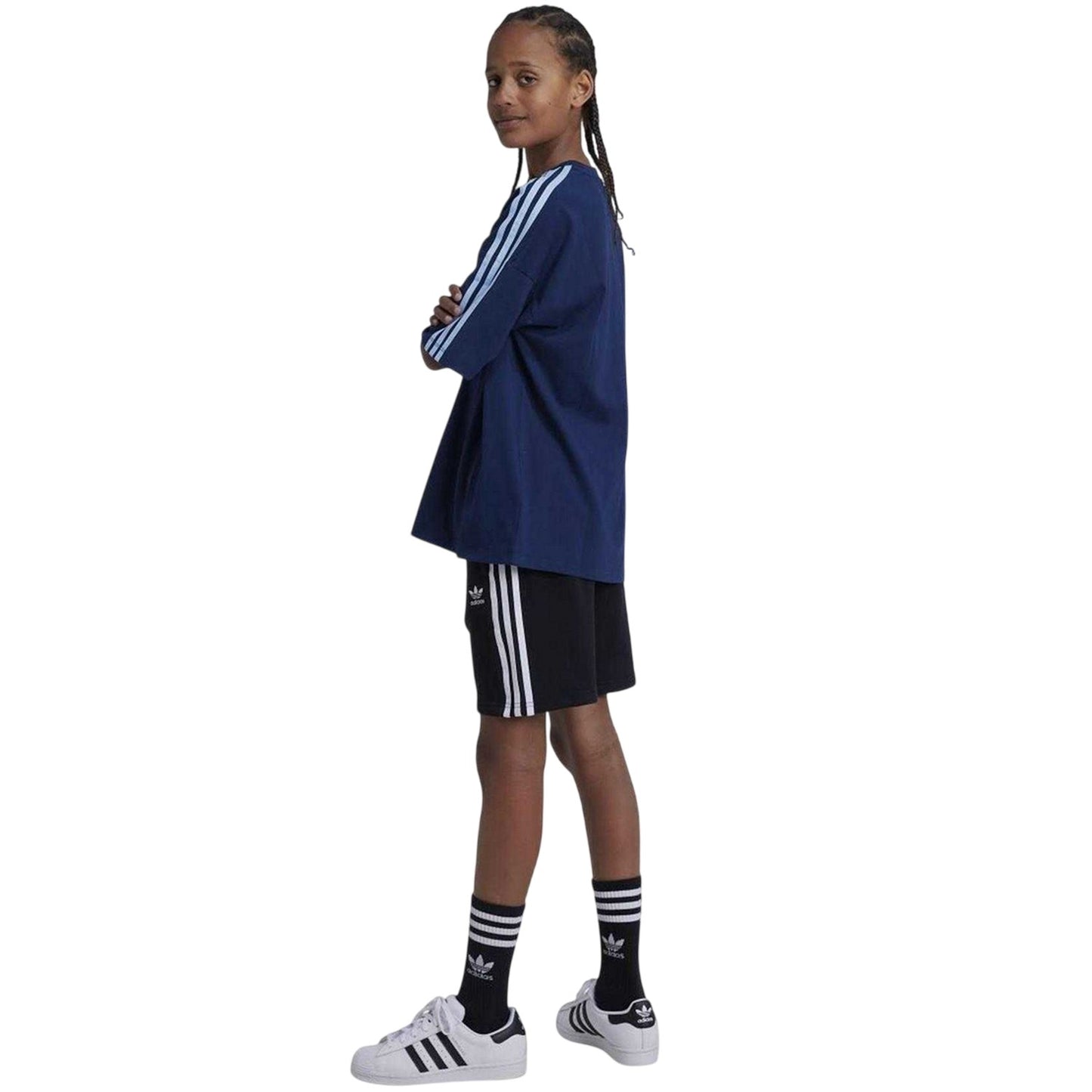 Black - Lifestyle - Adidas Childrens-Kids Adicolor 3 Stripes Shorts
