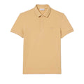 Beige - Front - Lacoste Mens Paris Piqué Stretch Regular Polo Shirt
