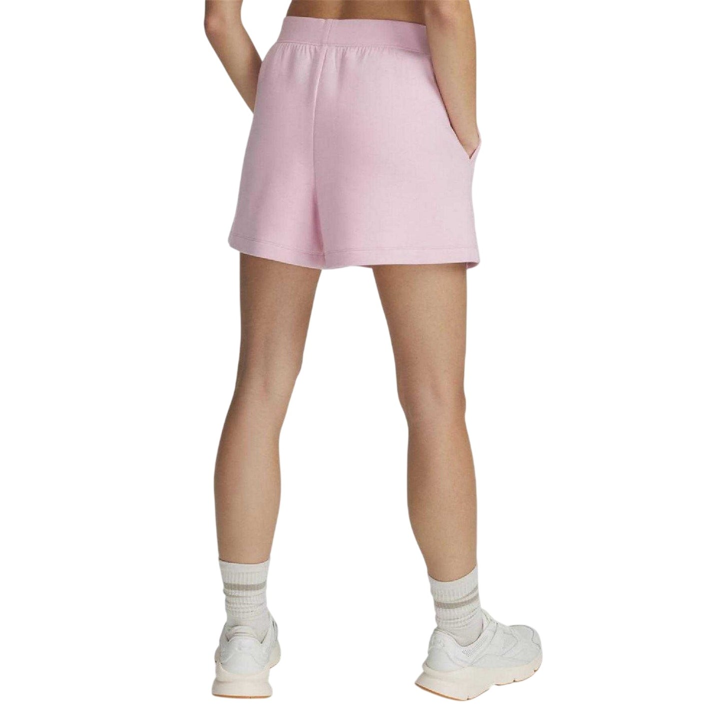 Pink - Back - Under Armour Womens-Ladies Fleece Shorts