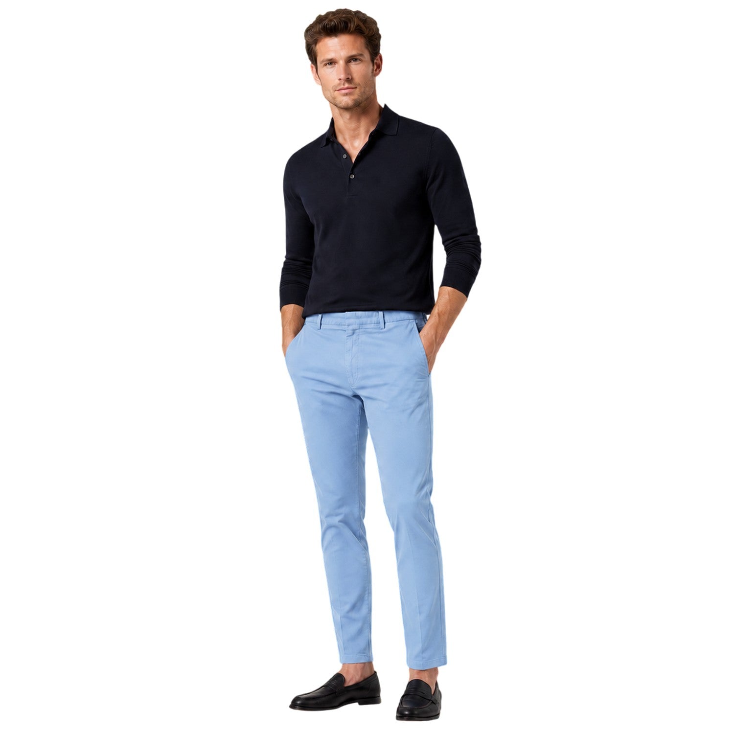 Blue - Side - Boss Mens Kaito Slim Chinos