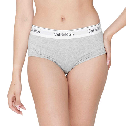 Grey - Side - Calvin Klein Womens-Ladies Modern Knicker Shorts