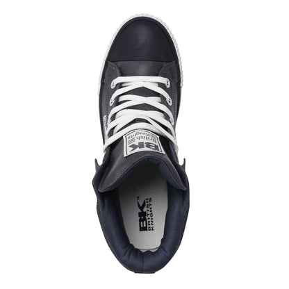 Dark Grey-Black - Side - British Knights Mens Roco Folded Collar High Top Trainers