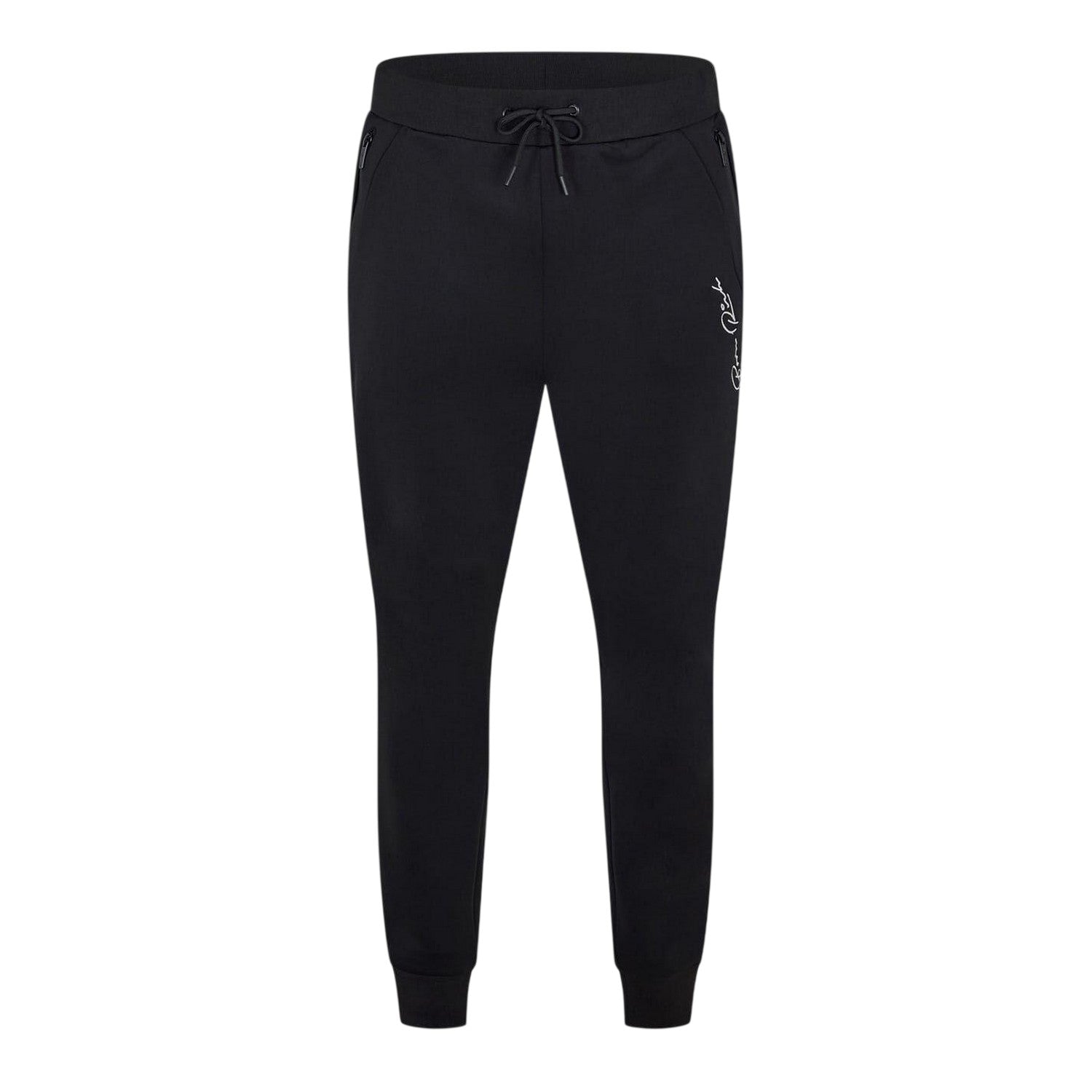 Black - Front - Born Rich Mens Agosto Open Hem Joggers