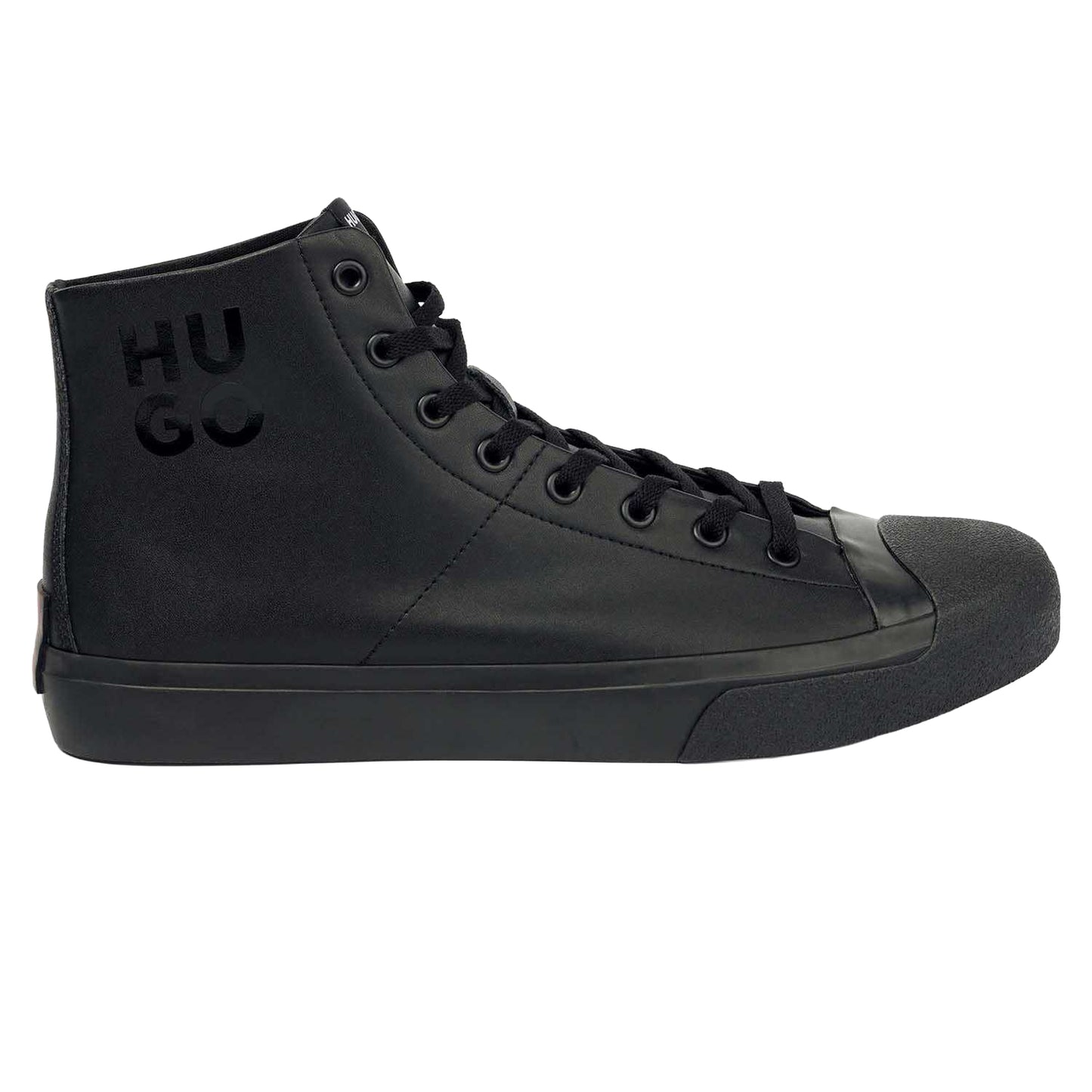 Black - Lifestyle - Hugo Mens Dyer Leather High Top Trainers