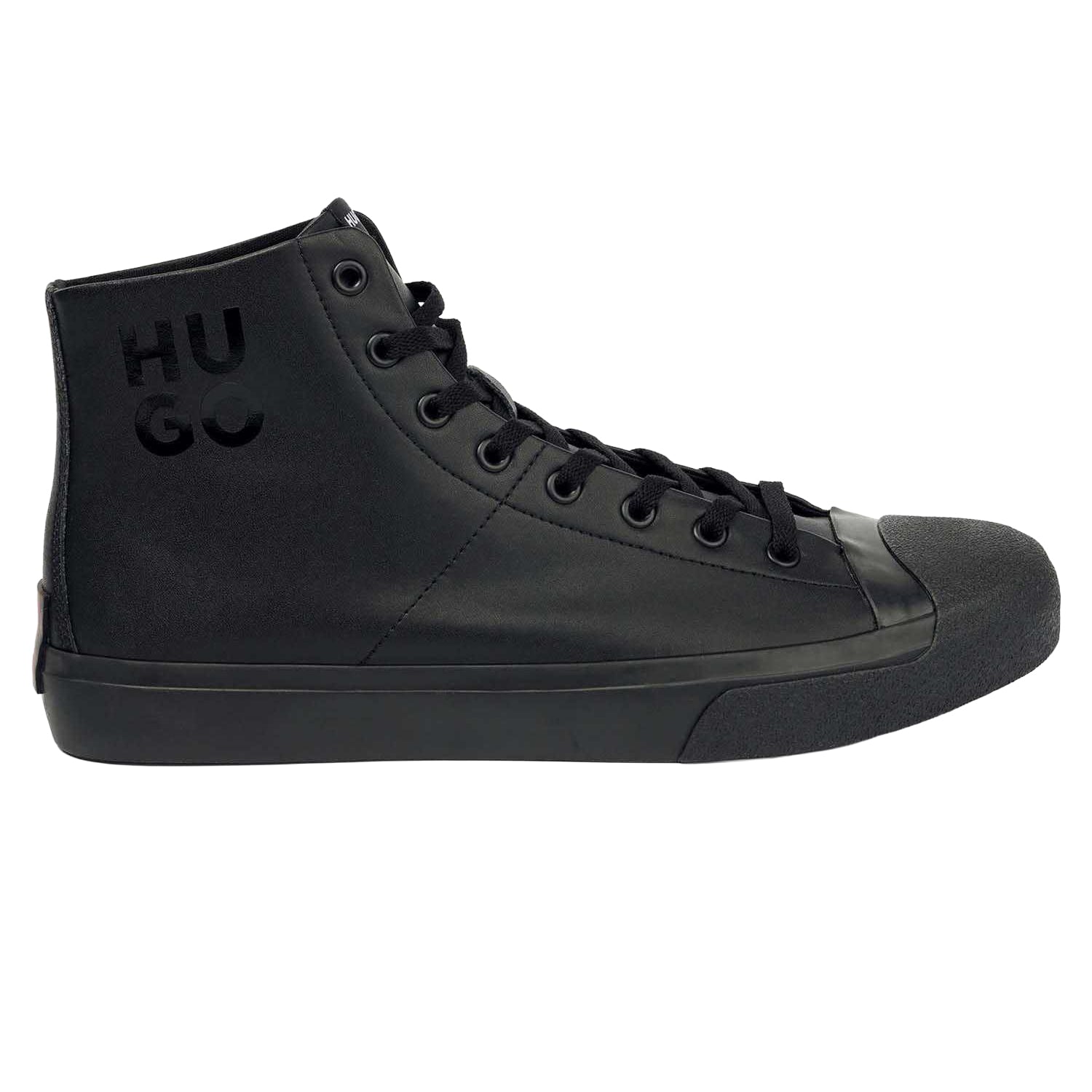 Black - Lifestyle - Hugo Mens Dyer Leather High Top Trainers