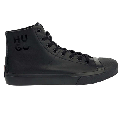 Black - Lifestyle - Hugo Mens Dyer Leather High Top Trainers