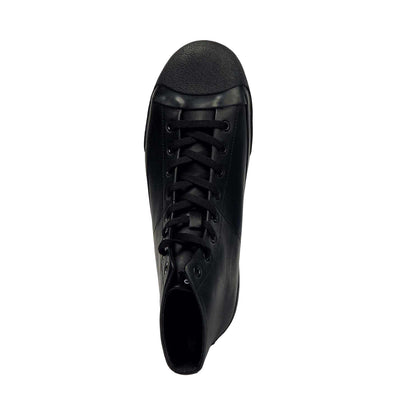 Black - Pack Shot - Hugo Mens Dyer Leather High Top Trainers