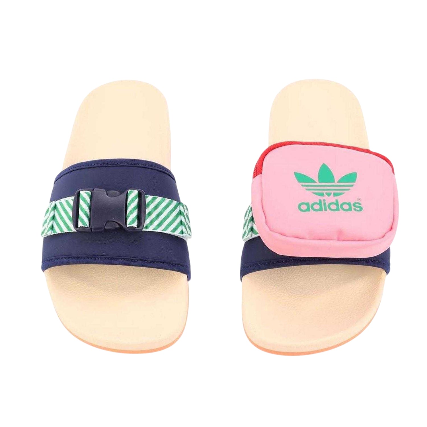 Navy - Lifestyle - Adidas Womens-Ladies Adilette Textile Casual Slide