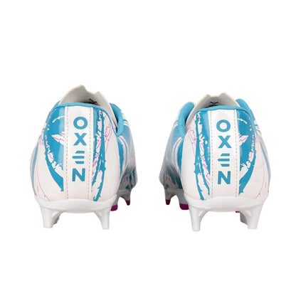 Teal-Pink-White - Back - OXEN Mens Viper Elite Microfibre Football Boots
