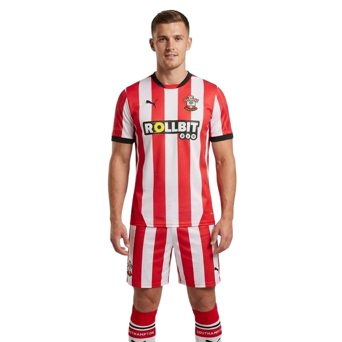 Chinese Red - Side - Southampton FC Mens Home Shirt
