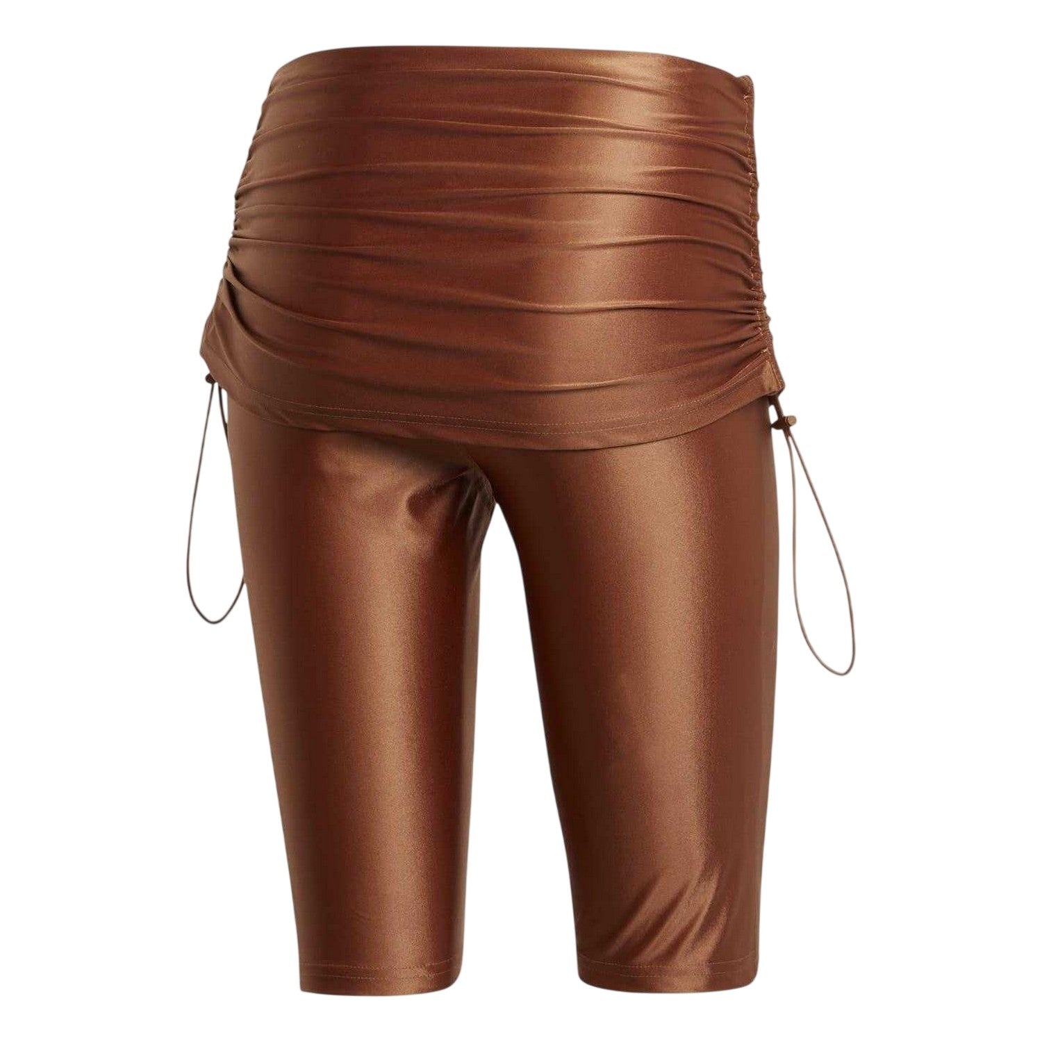 Timber - Back - Adidas Womens-Ladies Shiny Layered Slim Shorts