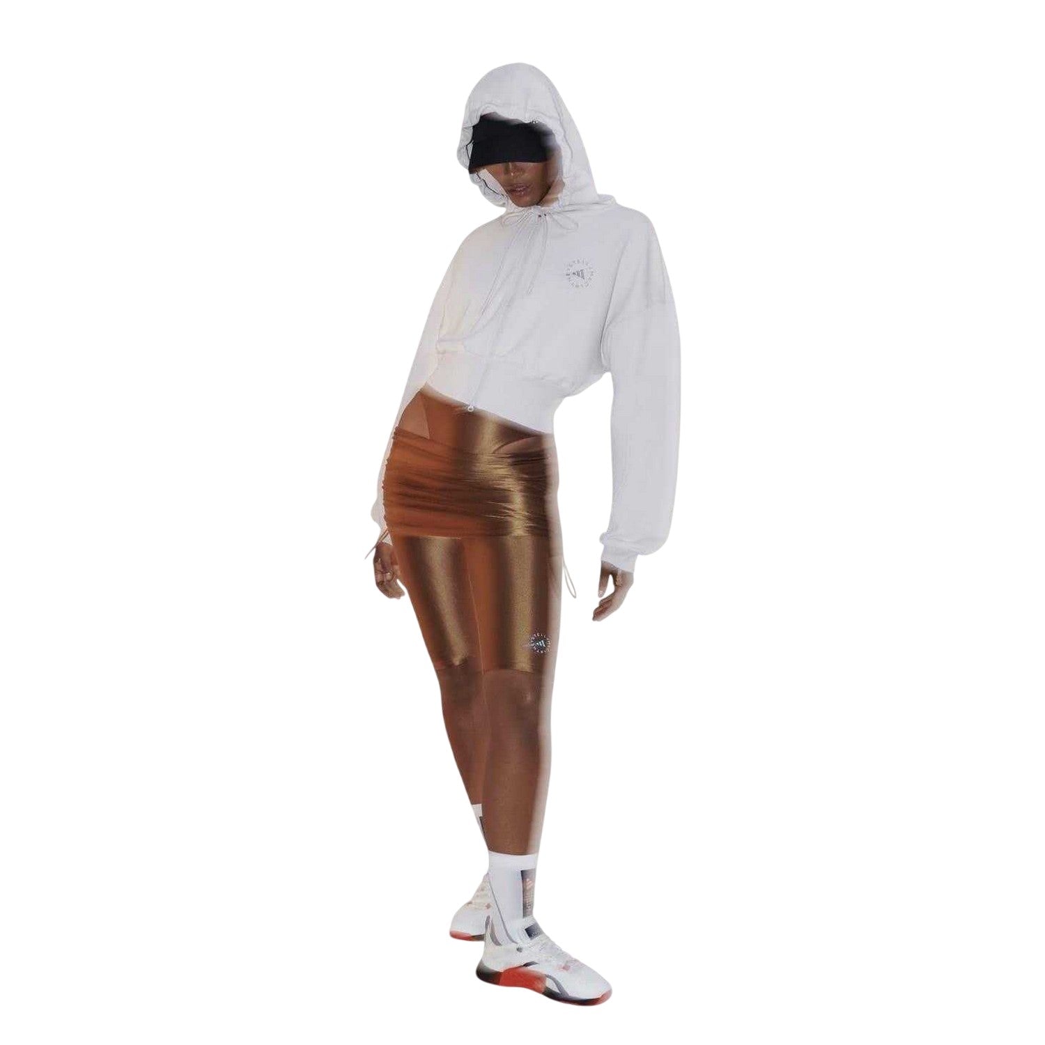 Timber - Side - Adidas Womens-Ladies Shiny Layered Slim Shorts