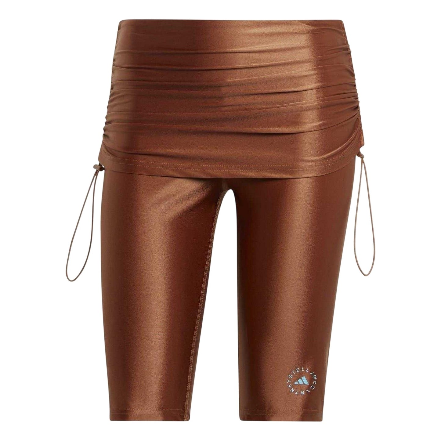 Timber - Front - Adidas Womens-Ladies Shiny Layered Slim Shorts