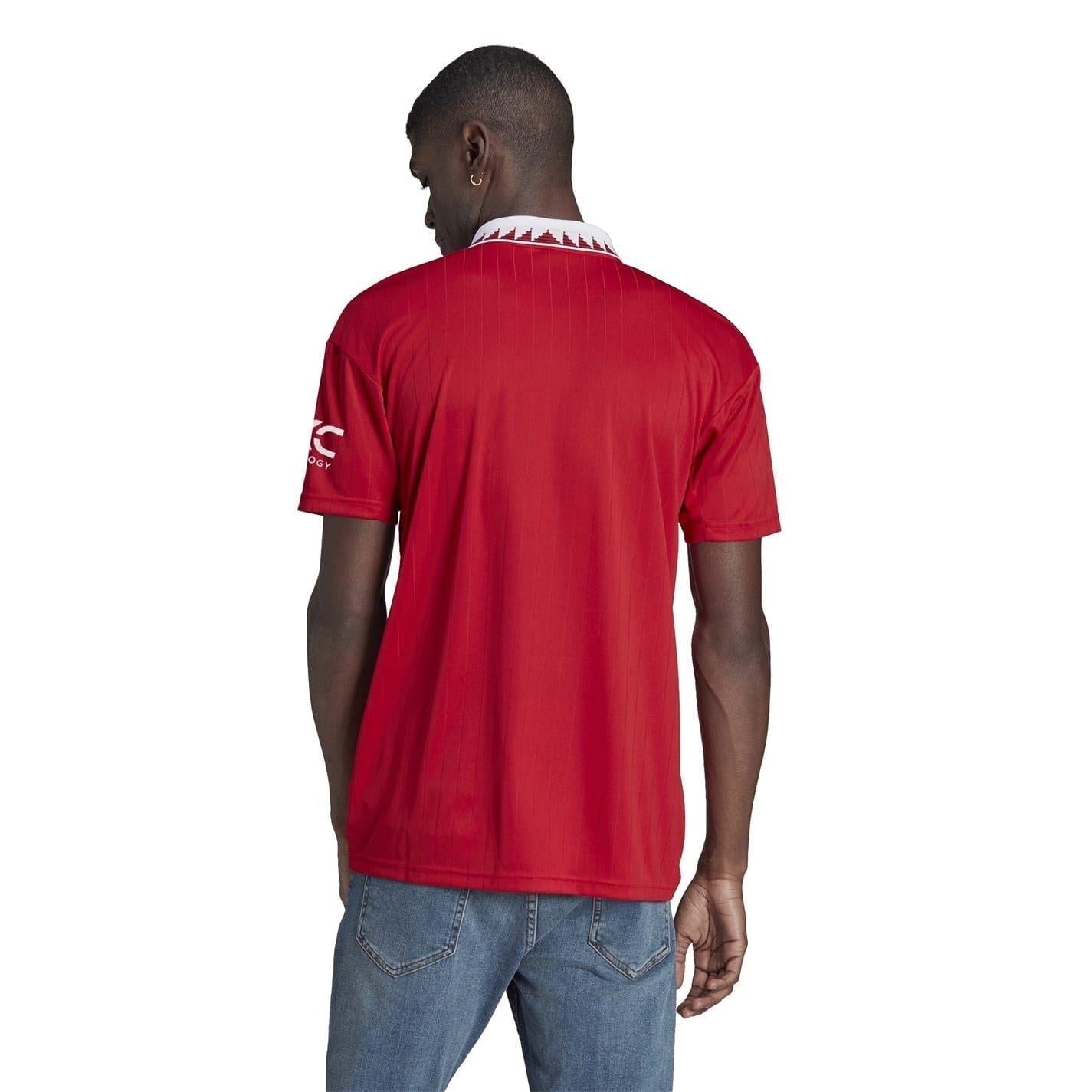 Red - Back - Adidas Mens 2022-23 Manchester United FC Home Shirt