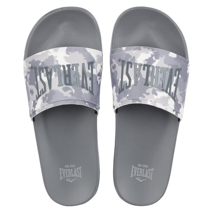 Grey - Side - Everlast Childrens-Kids Godan Camouflage Flat Sliders