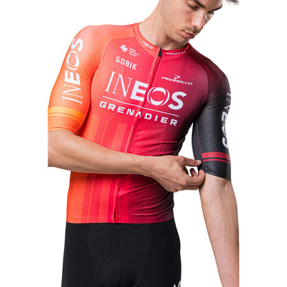 Red - Side - Castore Mens Full Zip Short-Sleeved Cycling Jersey