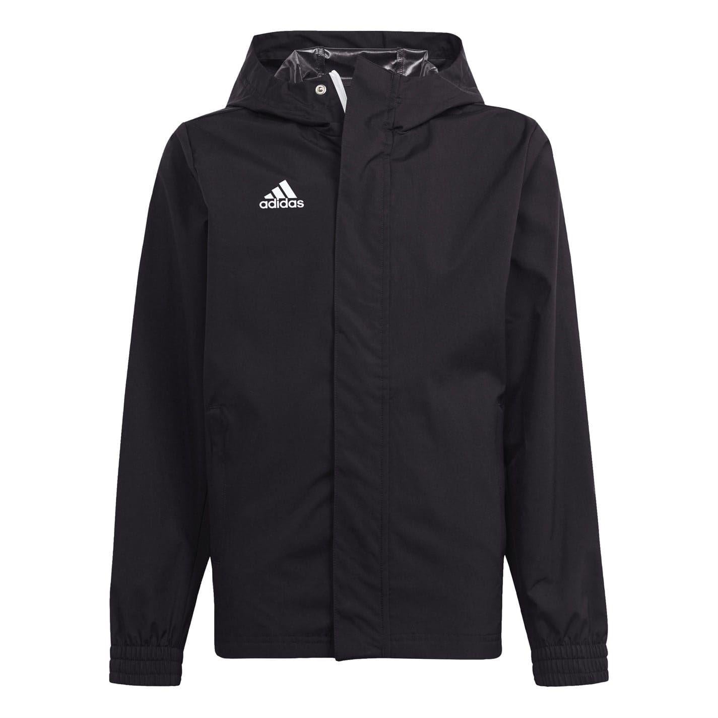 Black-White - Front - Adidas Mens Entrada 22 All Weather Jacket