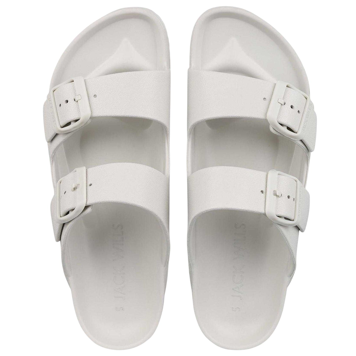 Onyx White - Side - Jack Wills Womens-Ladies Double Buckle Sandals