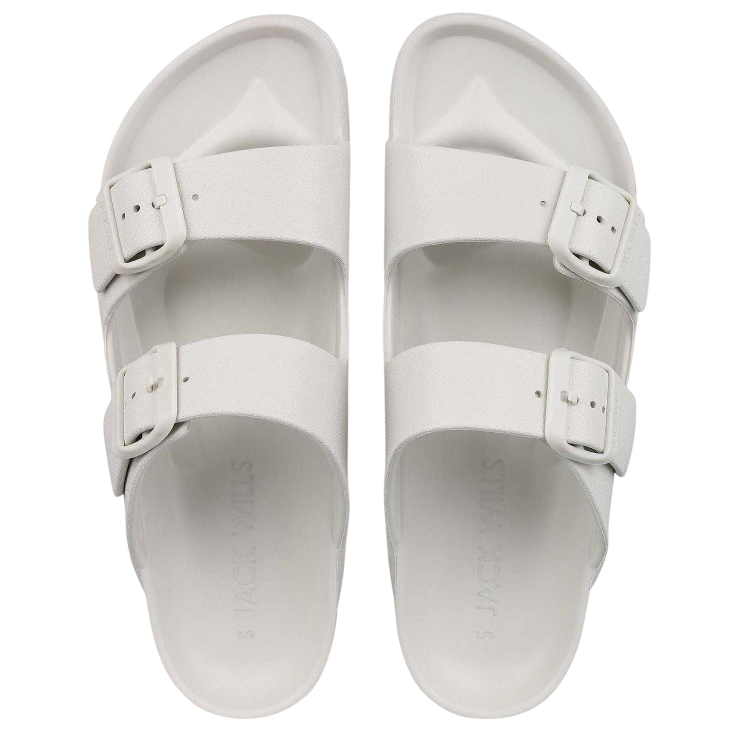 Onyx White - Side - Jack Wills Womens-Ladies Double Buckle Sandals