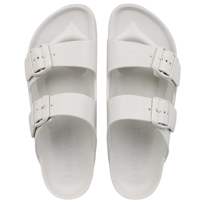 Onyx White - Side - Jack Wills Womens-Ladies Double Buckle Sandals