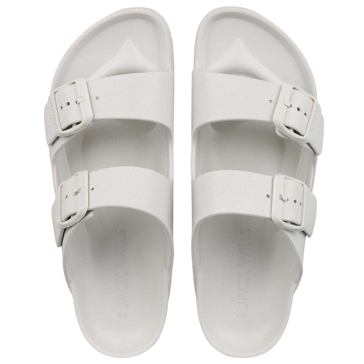 Onyx White - Side - Jack Wills Womens-Ladies Double Buckle Sandals