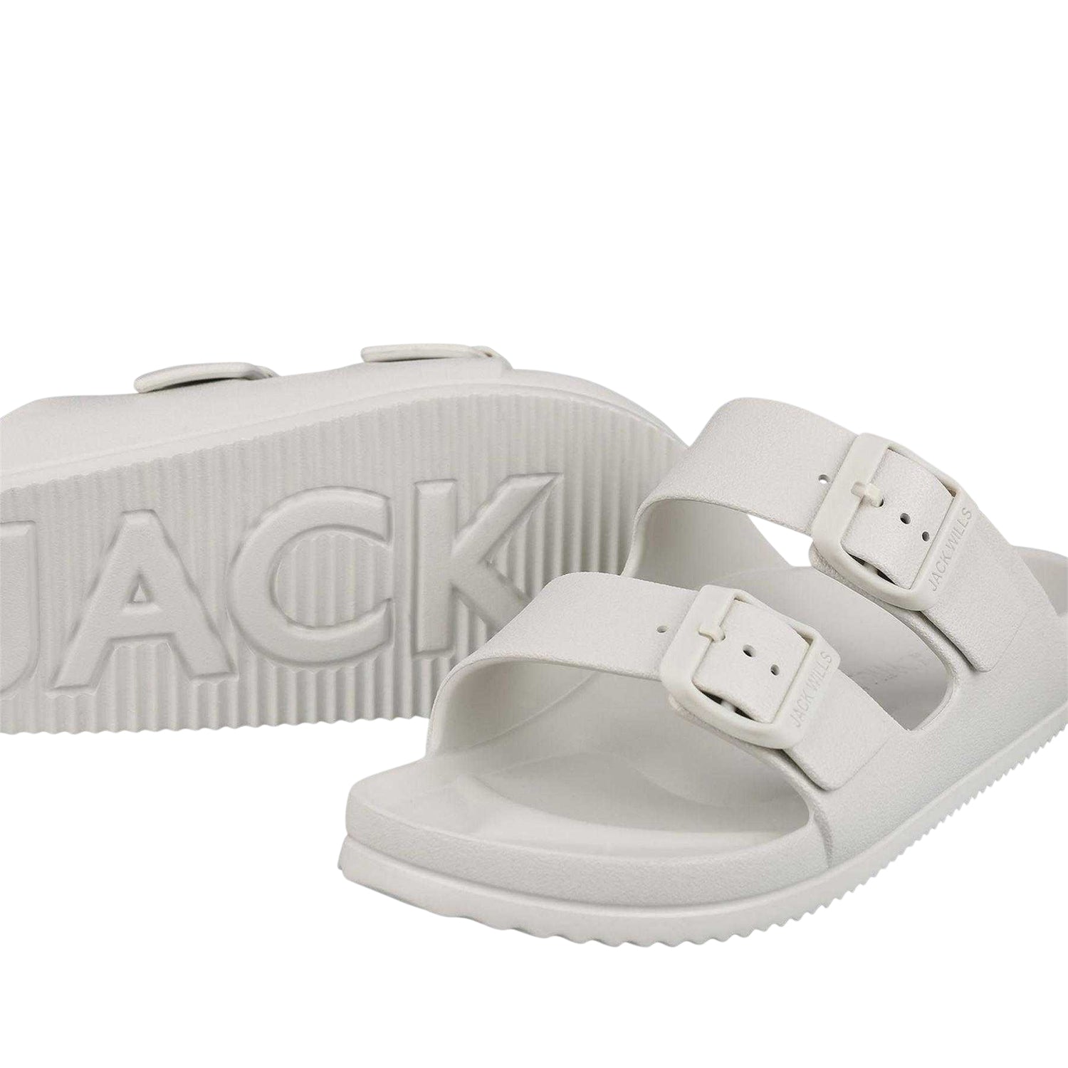 Onyx White - Lifestyle - Jack Wills Womens-Ladies Double Buckle Sandals