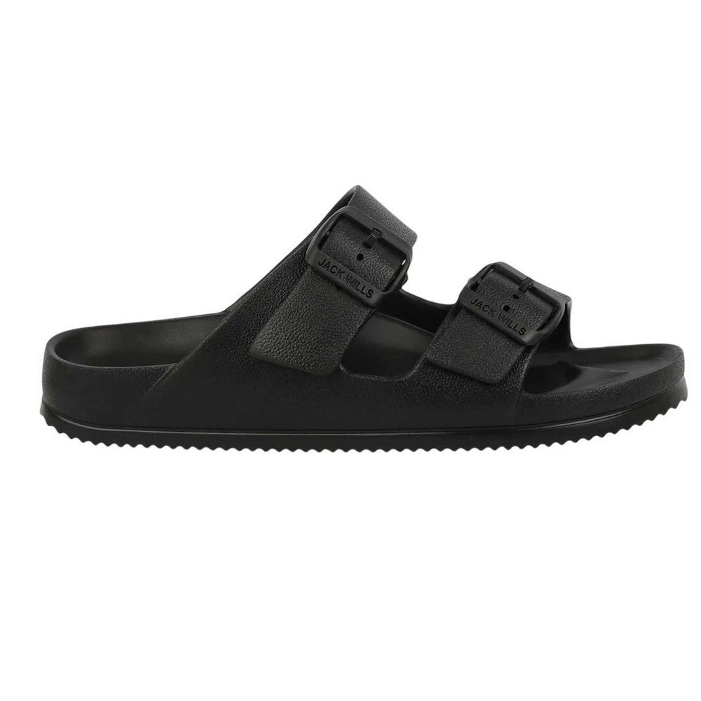 Black - Front - Jack Wills Womens-Ladies Double Buckle Sandals