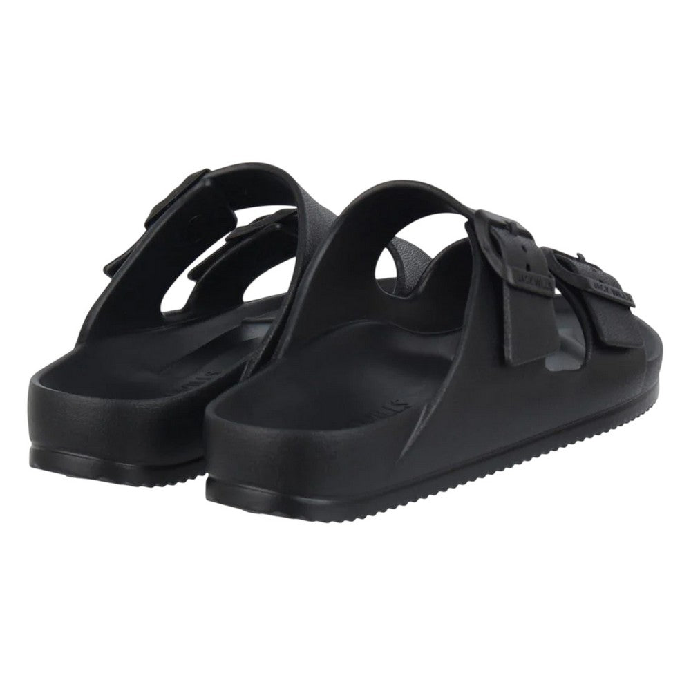 Black - Back - Jack Wills Womens-Ladies Double Buckle Sandals