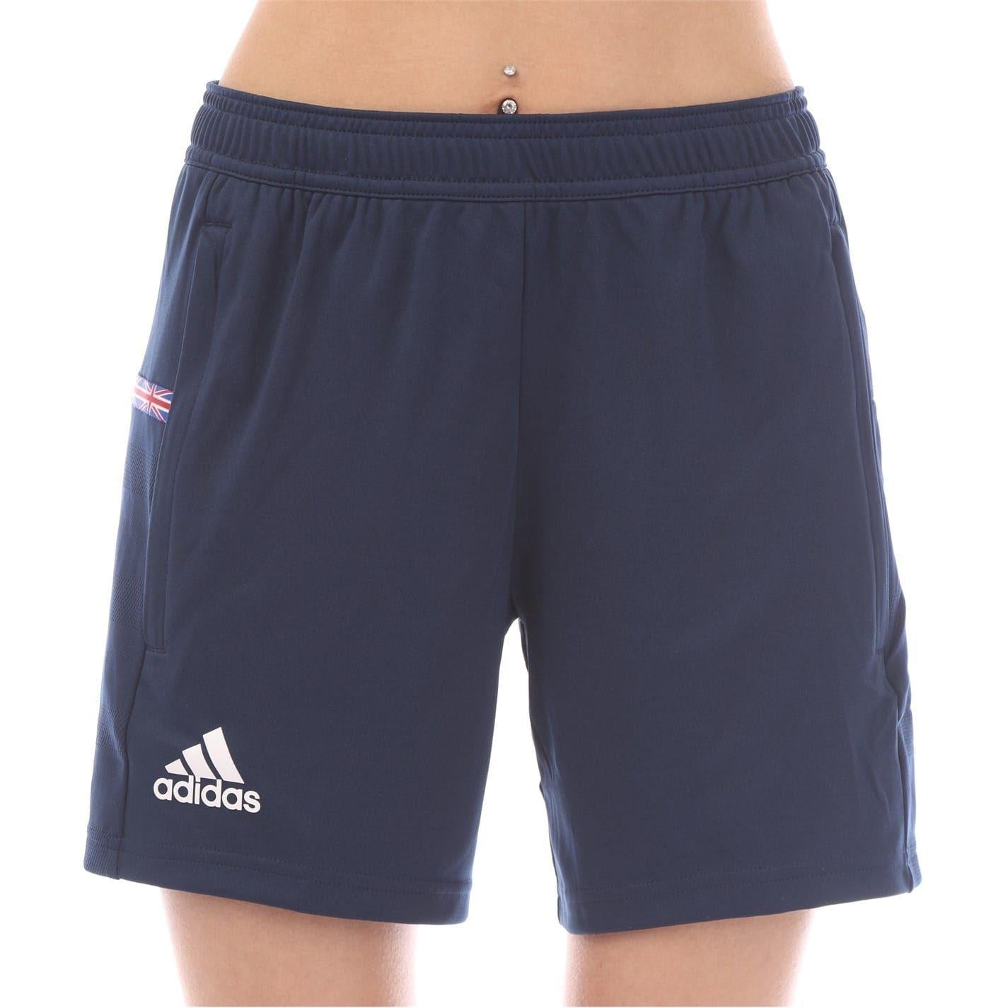 Navy - Front - Adidas Womens-Ladies Solid Shorts