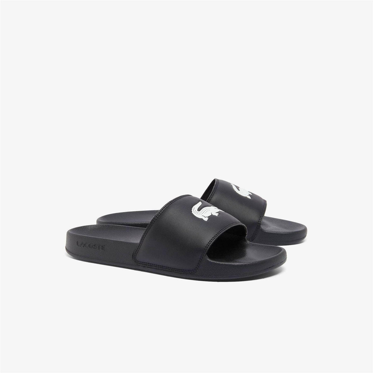Black-White - Front - Lacoste Mens Serve Sliders