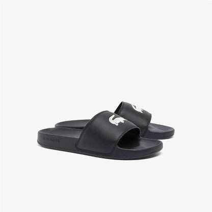 Black-White - Front - Lacoste Mens Serve Sliders