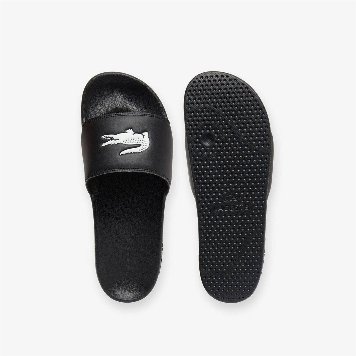 Black-White - Pack Shot - Lacoste Mens Serve Sliders