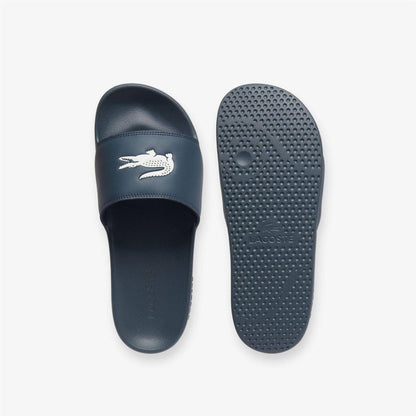Navy-White - Pack Shot - Lacoste Mens Serve Sliders