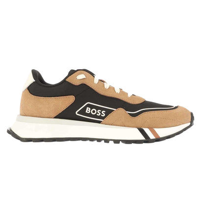 Brown-Black - Side - Boss Mens Jonah Running Trainers