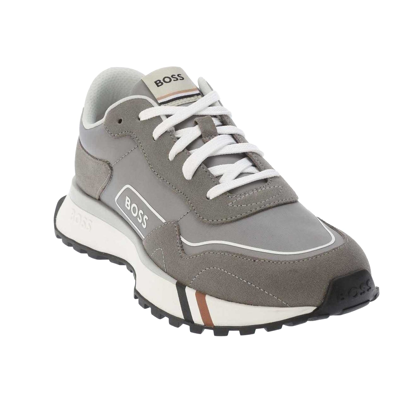 Grey - Front - Boss Mens Jonah Running Trainers