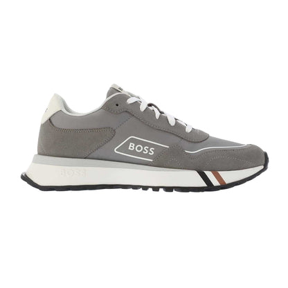 Grey - Side - Boss Mens Jonah Running Trainers