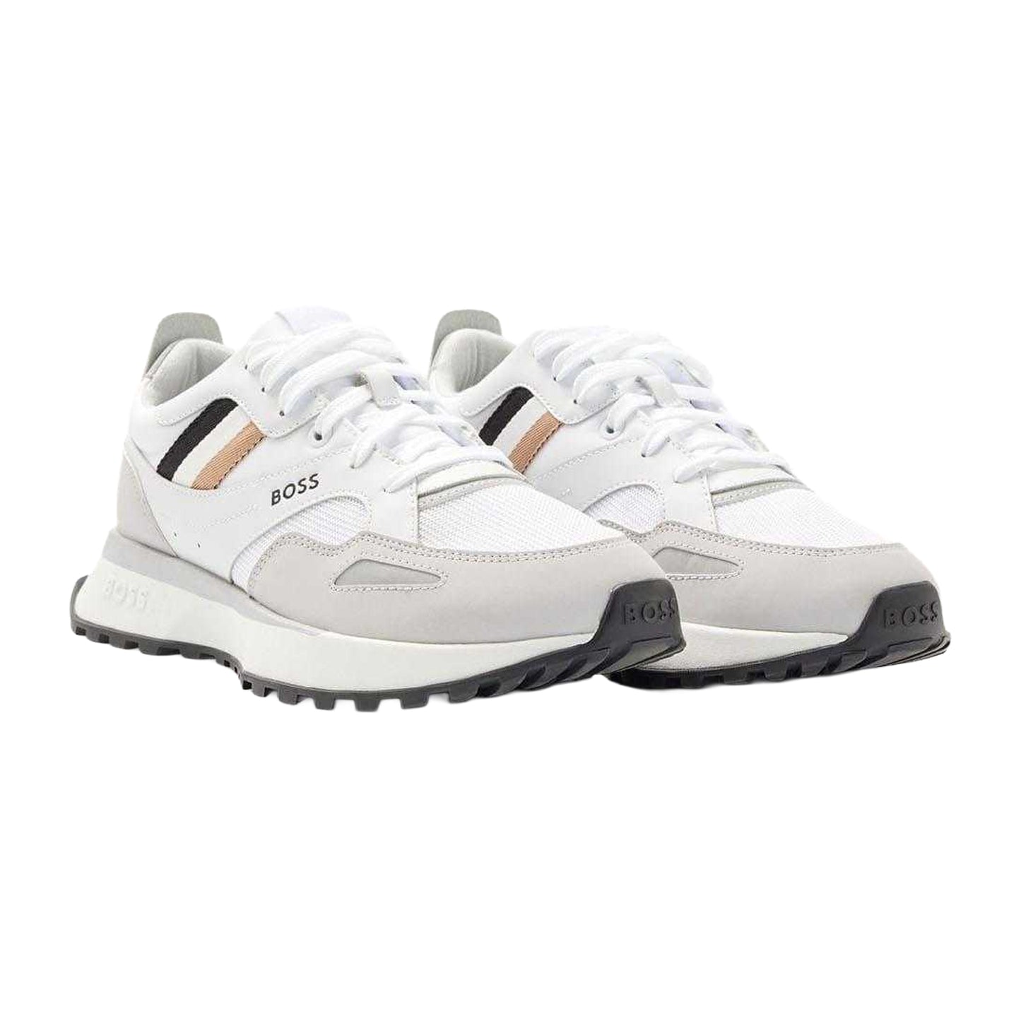 White - Front - Boss Mens Jonah Running Trainers