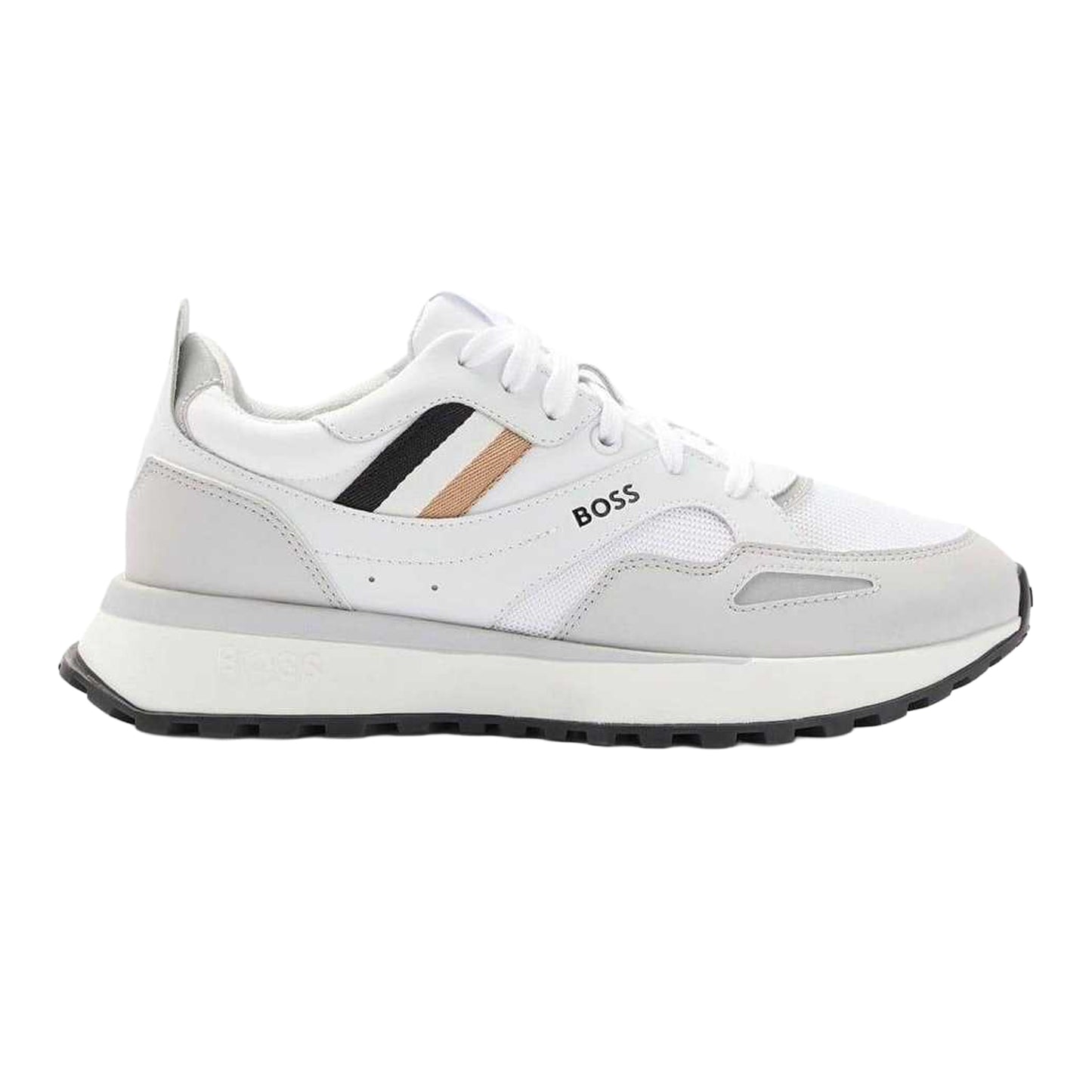 White - Side - Boss Mens Jonah Running Trainers