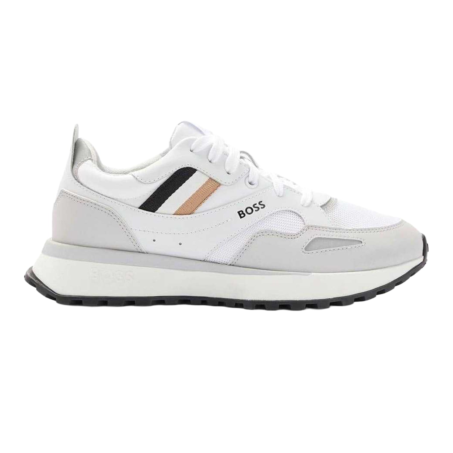 White - Side - Boss Mens Jonah Running Trainers
