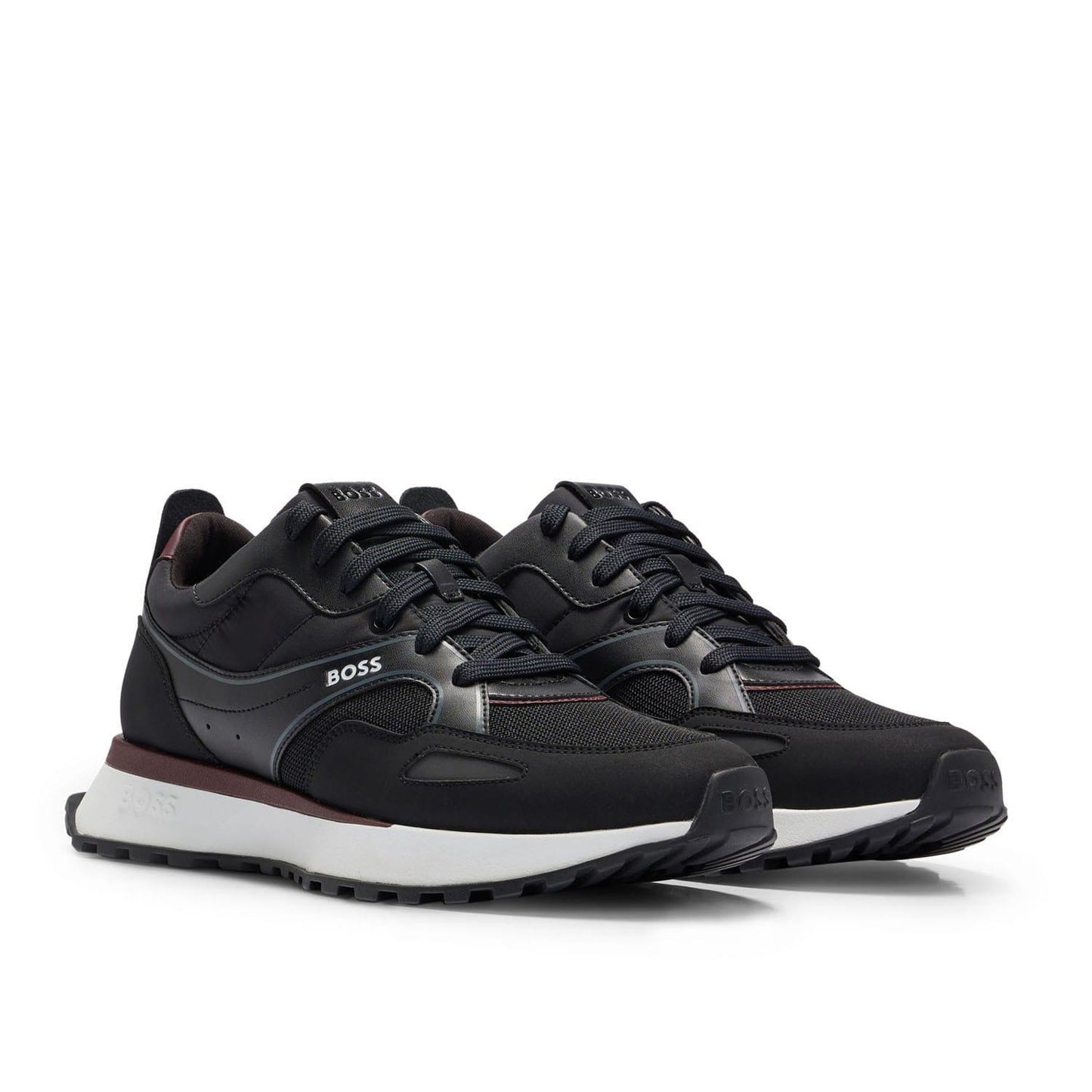 Black-Brown - Side - Boss Mens Jonah Running Trainers