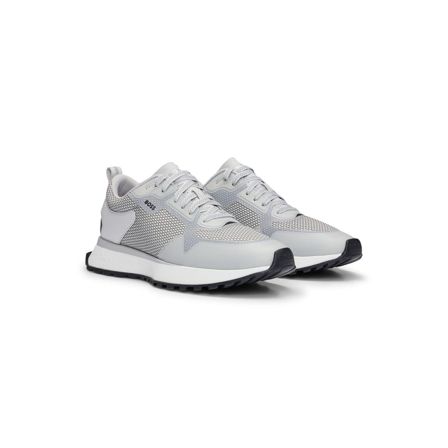 White-Grey - Side - Boss Mens Jonah Running Trainers