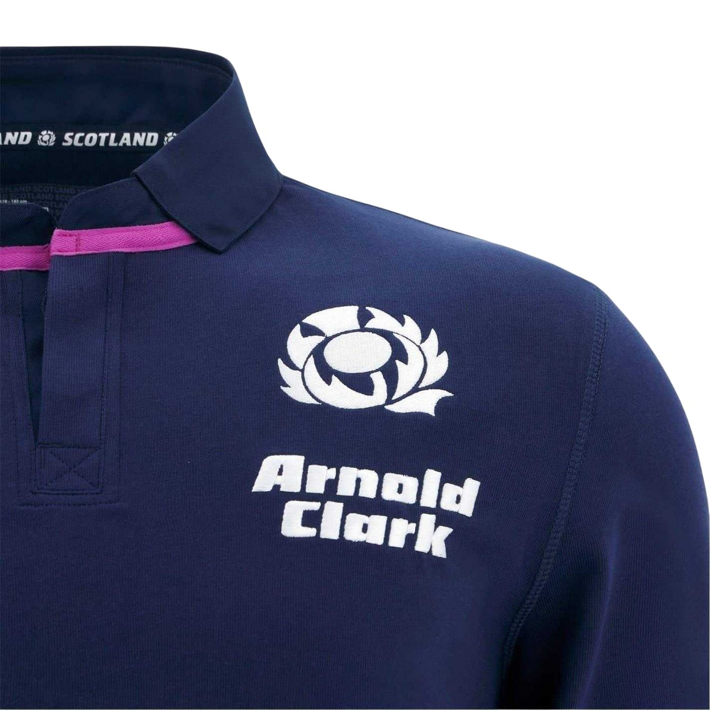 Navy - Side - Macron Childrens-Kids Scotland RU Cotton Rugby Shirt