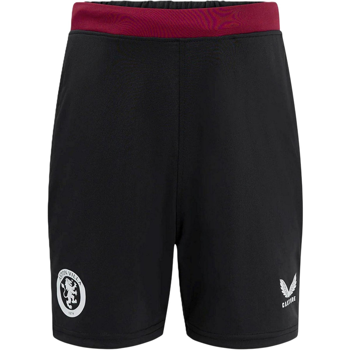 Black - Front - Castore Childrens-Kids Aston Villa FC Football Shorts