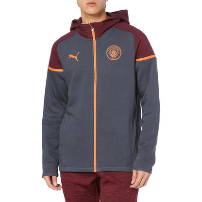 Grey - Lifestyle - Puma Mens Manchester City FC Cotton Blend Hooded Jacket
