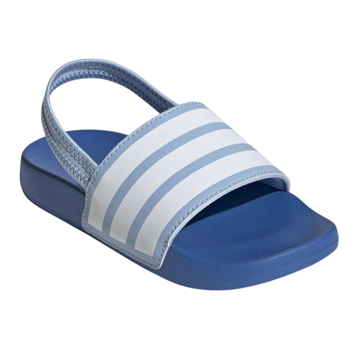 Sky - Pack Shot - Adidas Childrens-Kids Adilette 3 Stripes Elastic Slingback Flat Slides