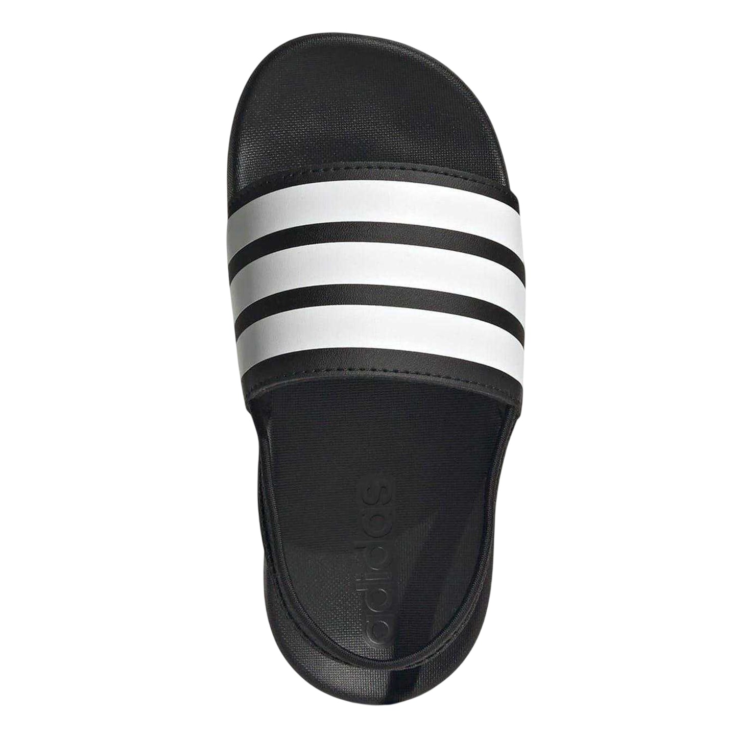 Black - Lifestyle - Adidas Childrens-Kids Adilette 3 Stripes Elastic Slingback Flat Slides