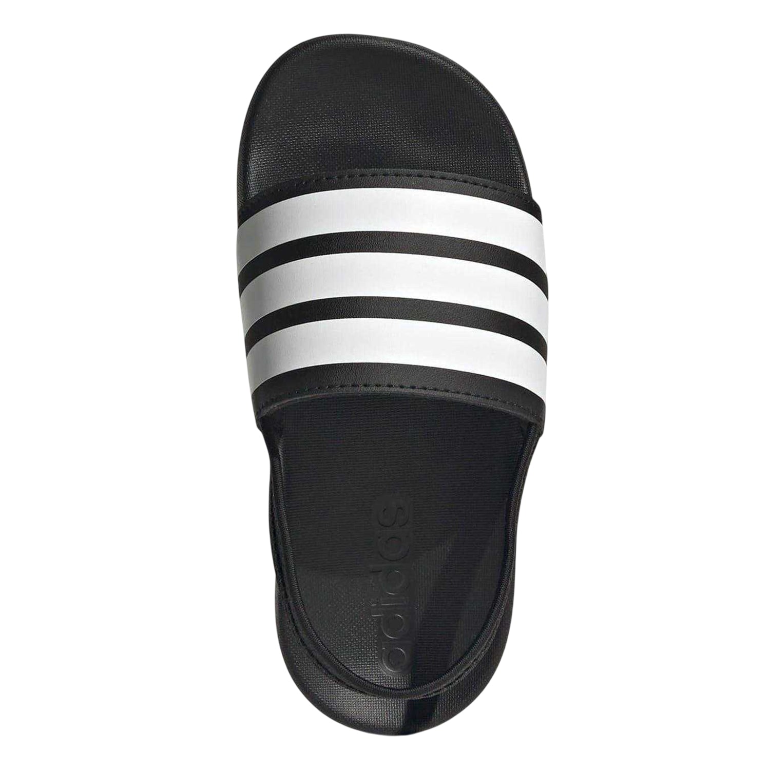 Black - Lifestyle - Adidas Childrens-Kids Adilette 3 Stripes Elastic Slingback Flat Slides
