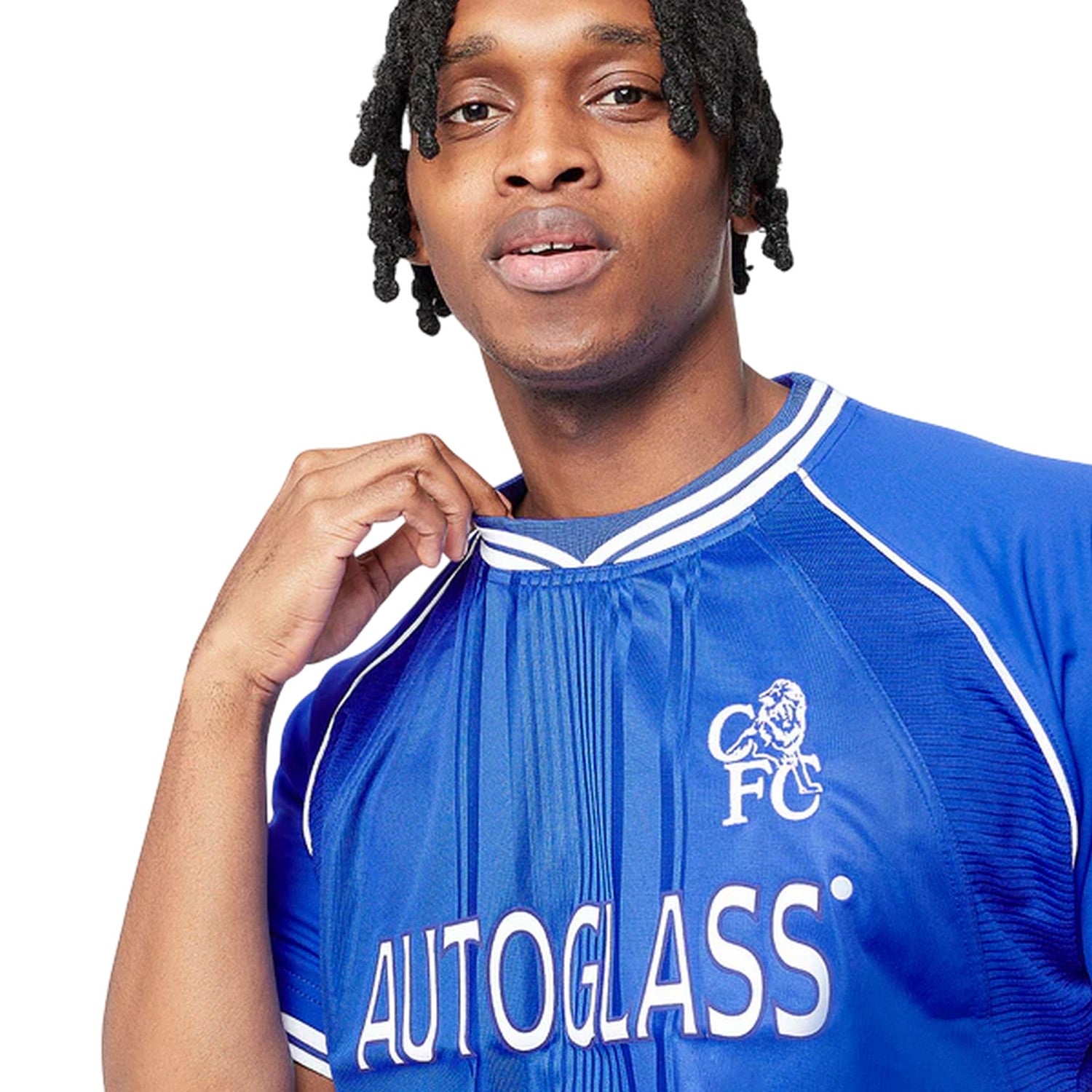 Blue - Side - Chelsea FC Mens 2001 Retro Home Shirt