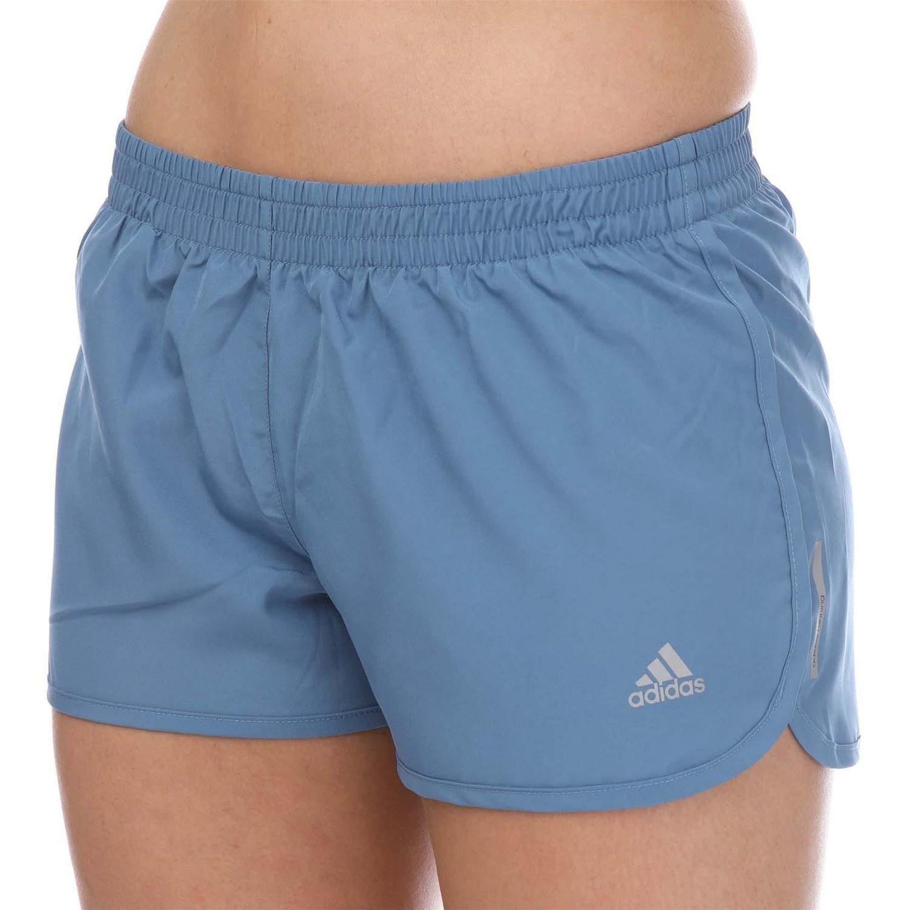 Blue - Front - Adidas Womens-Ladies Running Shorts
