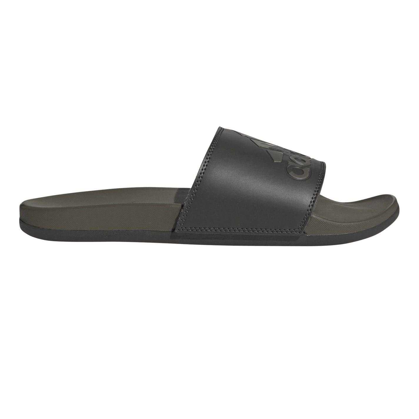 Shadow - Front - Adidas Childrens-Kids Adilette Comfort Camo Logo Cushioned Slides